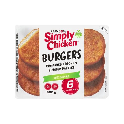 Simply Chicken Original Frozen Burger 400g